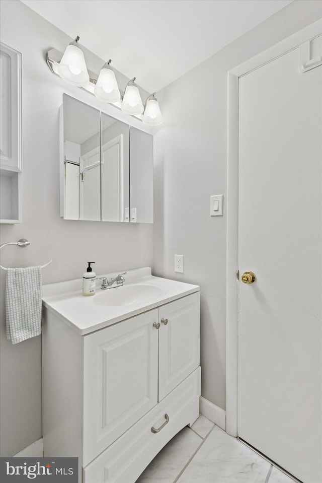 1405 Naomis Ct Unit 1405, North Wales, PA 19454 - bathroom featuring vanity and marble look tile flooring