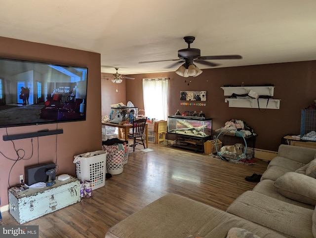 44 Chestnut St, Adamstown, PA 19501 - living area with wood finished floors and ceiling fan