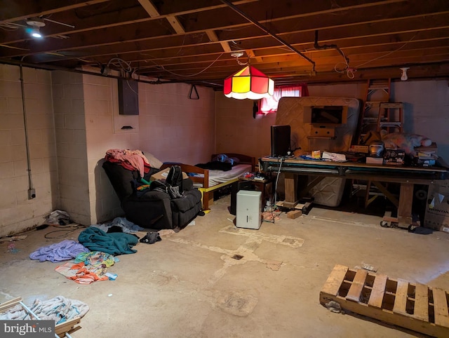 44 Chestnut St, Adamstown, PA 19501 - unfinished below grade area with electric panel