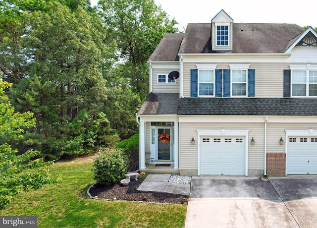 47 Buck Rd, Mays Landing, NJ 08330 - view of front of house with driveway, a garage, a shingled roof, and a front lawn