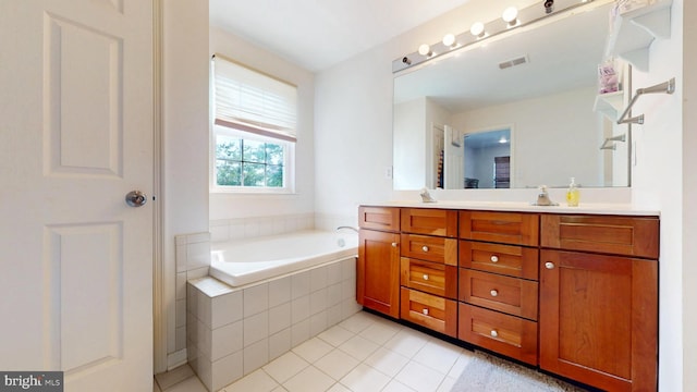 47 Buck Rd, Mays Landing, NJ 08330 - bathroom featuring double vanity, tile patterned floors, and a garden tub