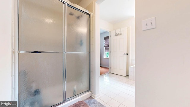 47 Buck Rd, Mays Landing, NJ 08330 - full bathroom with tile patterned flooring and a shower with shower door