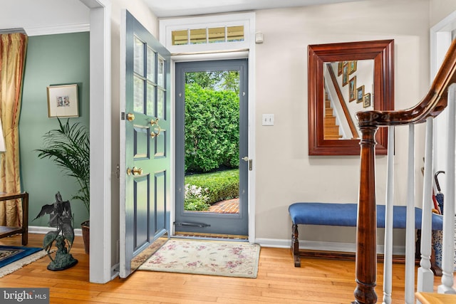 544 N Wayne Ave, Wayne, PA 19087 - foyer featuring wood-type flooring and stairs