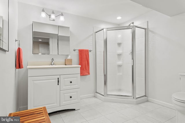 544 N Wayne Ave, Wayne, PA 19087 - full bath with a shower stall, vanity, and tile patterned flooring