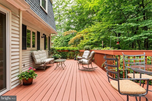544 N Wayne Ave, Wayne, PA 19087 - wooden deck with view of wooded area