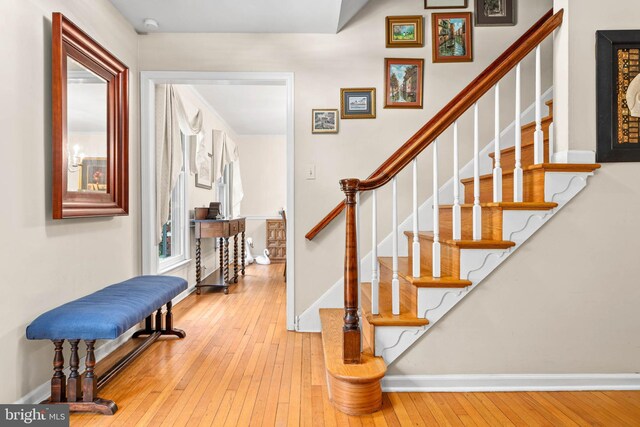 544 N Wayne Ave, Wayne, PA 19087 - foyer entrance featuring wood-type flooring and stairway