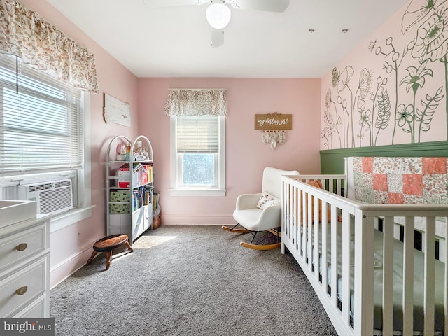 268 N Main St, Red Lion, PA 17356 - bedroom featuring carpet flooring, a nursery area, and ceiling fan