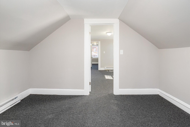 5248 Cordelia Ave, Baltimore, MD 21215 - bonus room featuring carpet floors, vaulted ceiling, a baseboard heating unit, and baseboard heating