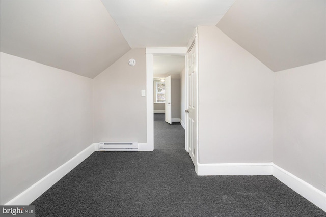 5248 Cordelia Ave, Baltimore, MD 21215 - bonus room with a baseboard radiator, vaulted ceiling, and carpet floors