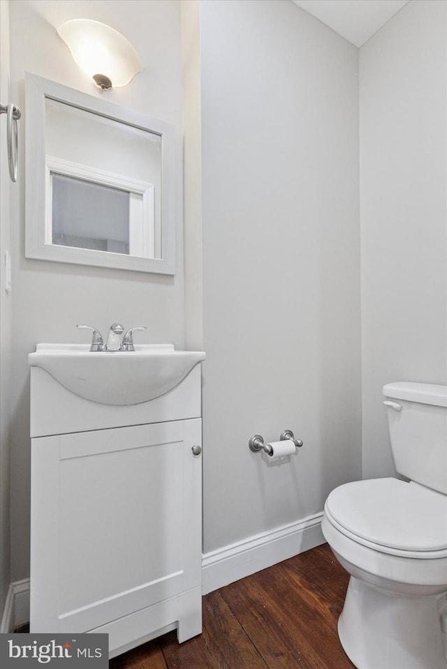 252 N 3rd St, North Wales, PA 19454 - half bathroom featuring wood finished floors and vanity