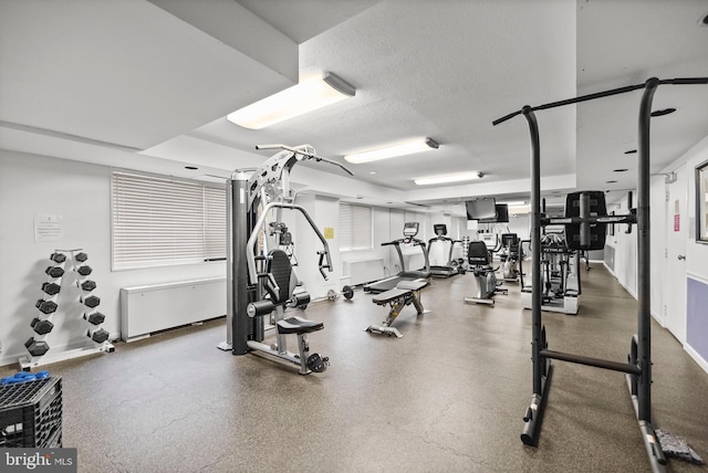 3515 Washington Blvd Unit 316, Arlington, VA 22201 - workout area featuring baseboards and a textured ceiling