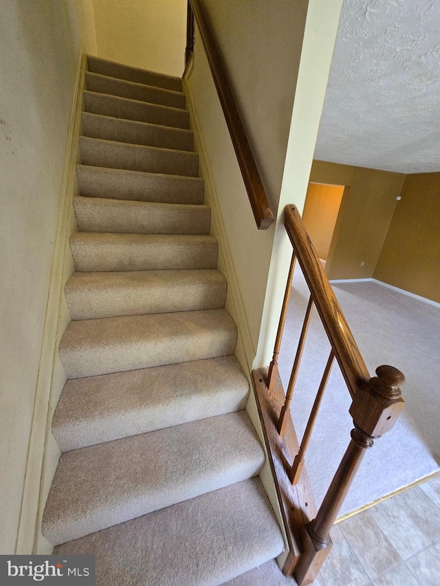 14 Riverside Run Dr, Indian Head, MD 20640 - stairs with carpet floors and a textured ceiling