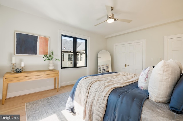 3100 Connecticut Ave NW Unit 434, Washington, DC 20008 - bedroom featuring light wood-style floors and ceiling fan