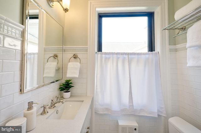 3100 Connecticut Ave NW Unit 434, Washington, DC 20008 - half bathroom with tile walls and vanity