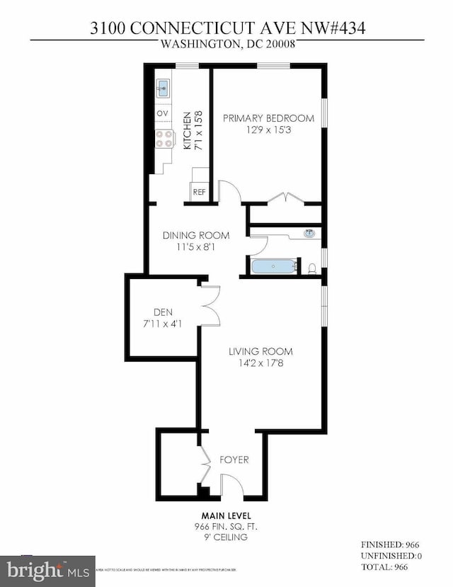 3100 Connecticut Ave NW Unit 434, Washington, DC 20008 - view of room layout