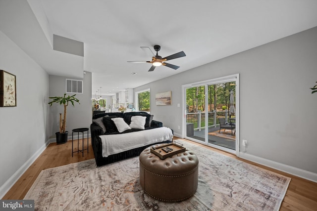 14731 Conway Dr, Manassas, VA 20112 - living area with wood finished floors and a ceiling fan