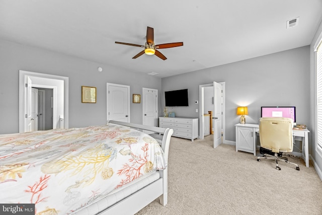 806 Dunfer Hill Rd, Severna Park, MD 21146 - bedroom featuring light colored carpet, a desk, and ceiling fan