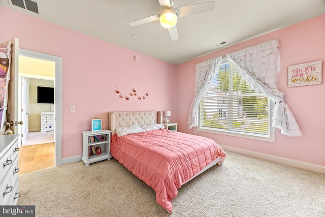 806 Dunfer Hill Rd, Severna Park, MD 21146 - bedroom with light colored carpet and a ceiling fan