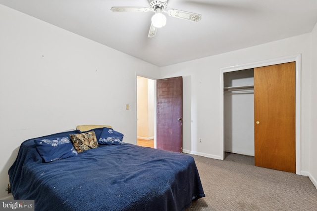 7022 High Bridge Rd, Bowie, MD 20720 - carpeted bedroom featuring a closet and ceiling fan