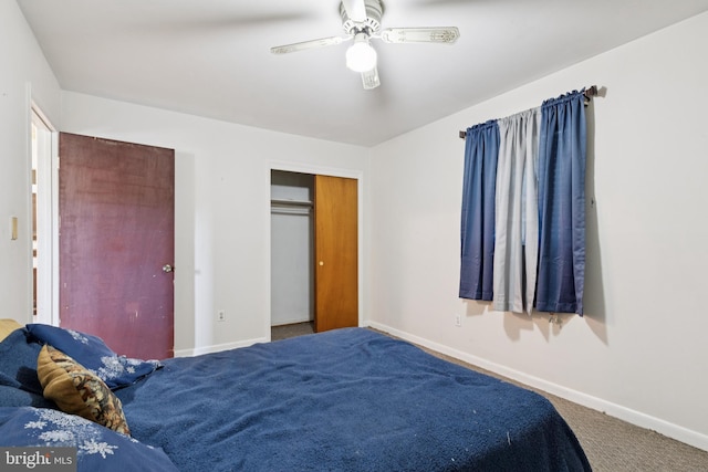 7022 High Bridge Rd, Bowie, MD 20720 - bedroom featuring carpet flooring, ceiling fan, and a closet