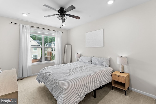 23230 Milltown Knoll Sq Unit 106, Ashburn, VA 20148 - bedroom featuring carpet floors, recessed lighting, and ceiling fan