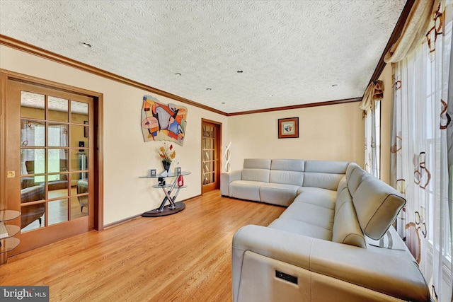 2700 Moores Valley Dr, Baltimore, MD 21209 - living area featuring wood finished floors, ornamental molding, and a textured ceiling