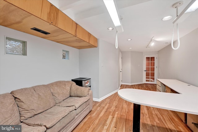 2700 Moores Valley Dr, Baltimore, MD 21209 - living room with light wood-style floors and recessed lighting