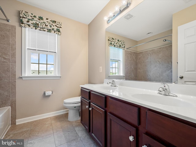 114 Renee Ln, Winchester, VA 22602 - bathroom with double vanity, washtub / shower combination, and tile patterned flooring