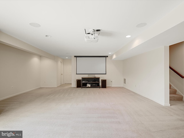 114 Renee Ln, Winchester, VA 22602 - home theater with light colored carpet and recessed lighting