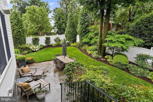 2407 N Nelson St, Arlington, VA 22207 - fenced backyard with a patio and outdoor dining space
