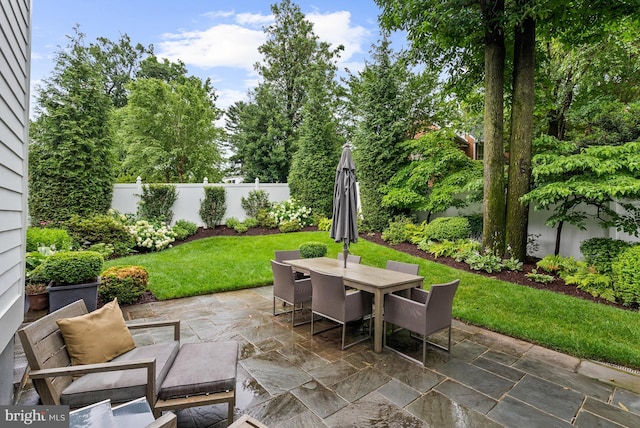 2407 N Nelson St, Arlington, VA 22207 - fenced backyard with outdoor dining space and a patio