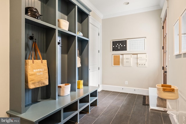 2407 N Nelson St, Arlington, VA 22207 - mudroom featuring ornamental molding and baseboards