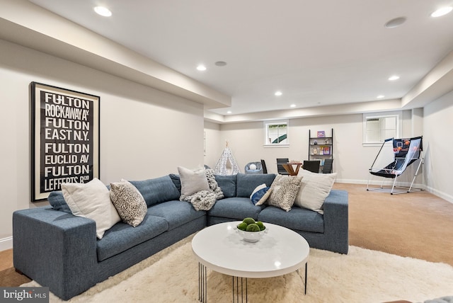 2407 N Nelson St, Arlington, VA 22207 - living area featuring carpet floors and recessed lighting
