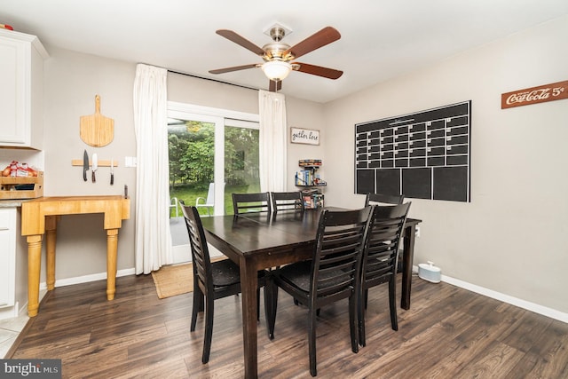 30 Bunker Ln, Etters, PA 17319 - dining space featuring a ceiling fan and dark wood-style floors