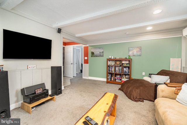 30 Bunker Ln, Etters, PA 17319 - carpeted living room with beam ceiling and recessed lighting