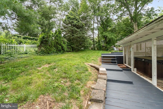 30 Bunker Ln, Etters, PA 17319 - view of yard featuring a hot tub and a deck