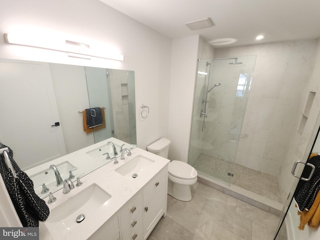 8610 Evergreen Pl Unit 100, Philadelphia, PA 19118 - full bath with a shower stall, double vanity, and recessed lighting