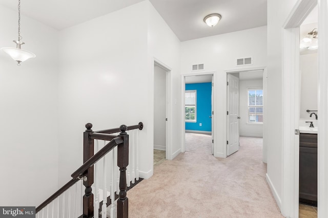 9 Fila Way, Sparks Glencoe, MD 21152 - hall featuring an upstairs landing and light carpet