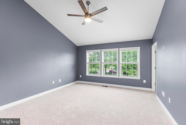 9 Fila Way, Sparks Glencoe, MD 21152 - spare room featuring vaulted ceiling, ceiling fan, and carpet