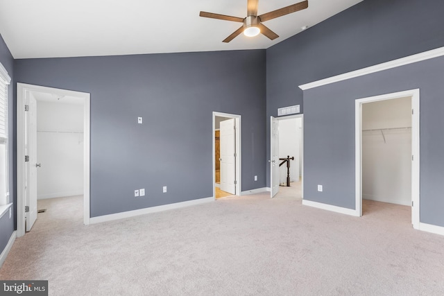 9 Fila Way, Sparks Glencoe, MD 21152 - unfurnished bedroom with a spacious closet, a closet, carpet, high vaulted ceiling, and ensuite bath