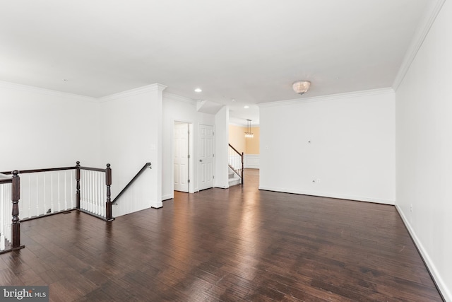 9 Fila Way, Sparks Glencoe, MD 21152 - empty room featuring dark wood finished floors, ornamental molding, and recessed lighting