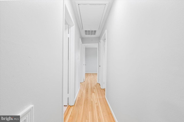 12329 La Plata St, Silver Spring, MD 20904 - hallway featuring attic access and light wood-style flooring