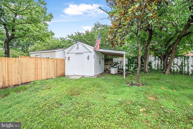 12329 La Plata St, Silver Spring, MD 20904 - fenced backyard with a storage unit