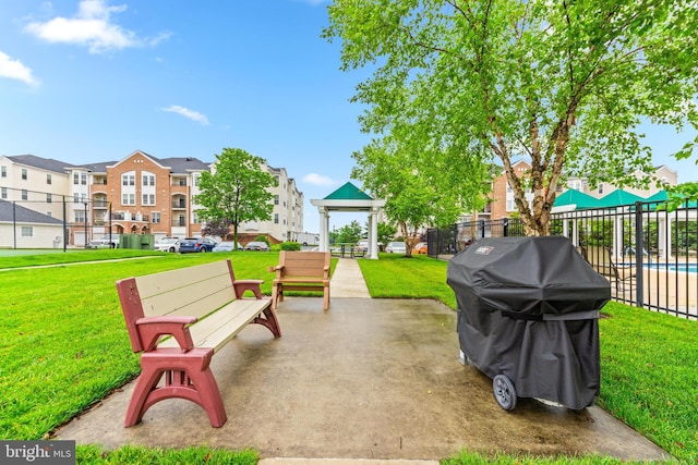 7315 Brookview Rd Unit 306, Elkridge, MD 21075 - view of patio / terrace featuring a grill and a gazebo