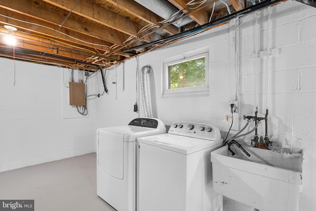 203 Watts Branch Pkwy, Rockville, MD 20850 - laundry area featuring washer and clothes dryer and electric panel