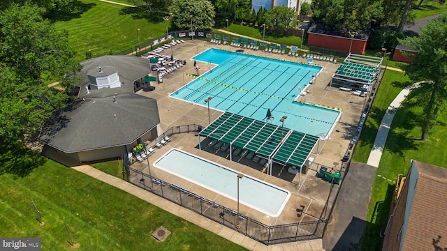 203 Watts Branch Pkwy, Rockville, MD 20850 - drone / aerial view of a pool