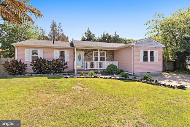 43 Walnut St, Little Egg Harbor Twp, NJ 08087 - ranch-style house featuring covered porch and crawl space