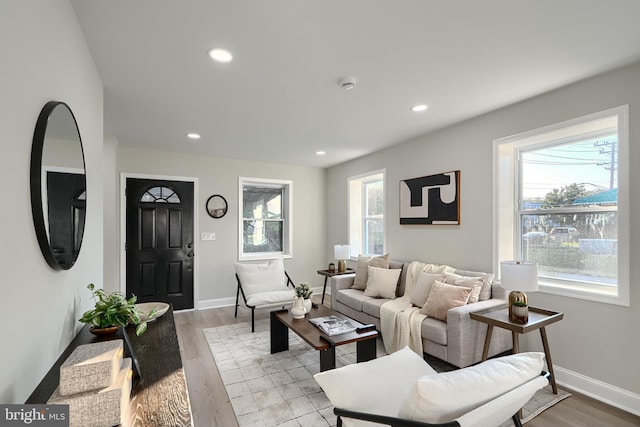 3027 Seamon Ave, Baltimore, MD 21225 - living area featuring recessed lighting and light wood-type flooring