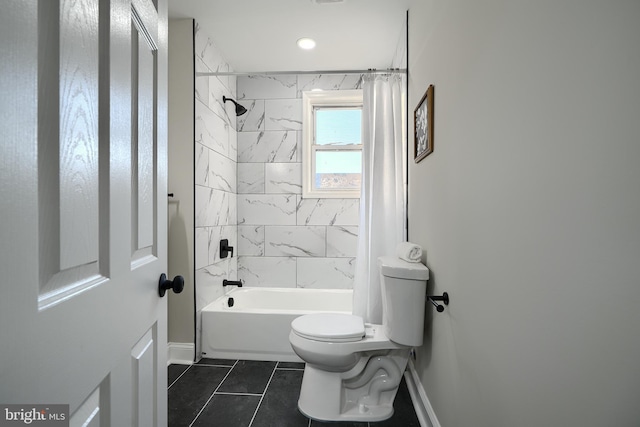 3027 Seamon Ave, Baltimore, MD 21225 - bathroom with shower / tub combo with curtain and tile patterned floors