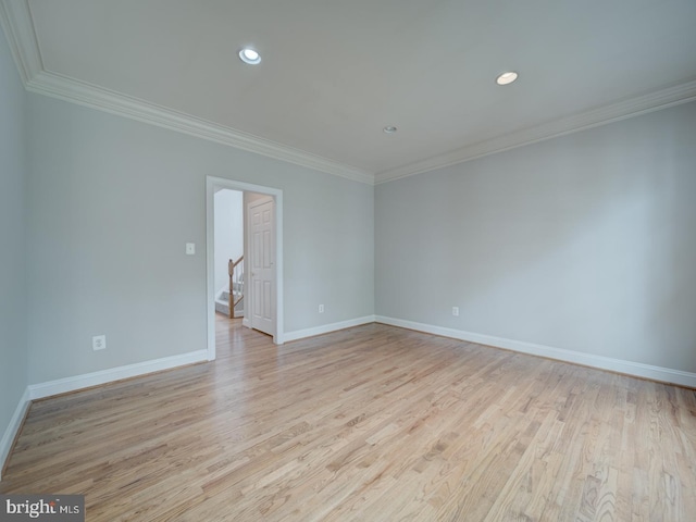 8429 Link Hills Loop, Gainesville, VA 20155 - empty room with crown molding, light wood-style flooring, and recessed lighting